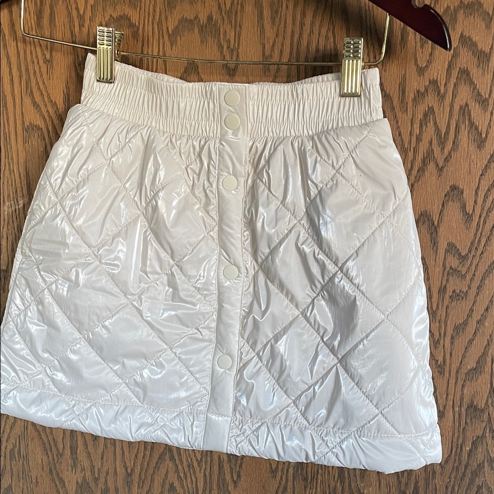 Athleta White Quilted Mini Skirt